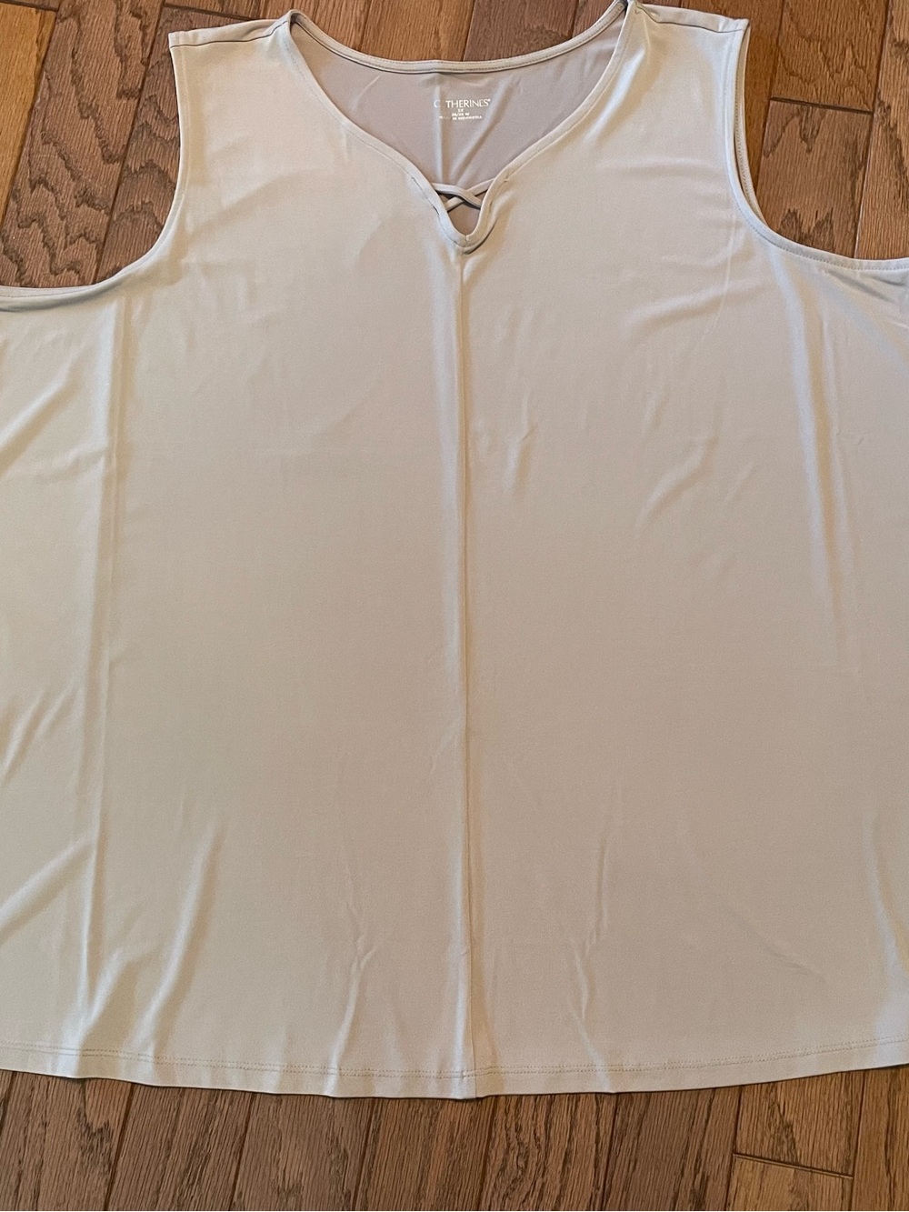 ⁠Catherines Plus Size Sleeveless Crisscross V-Neck Tank Top⁠